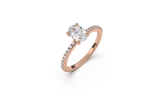 טבעת יהלום מעבדה בצורת אובל