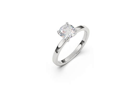 טבעת סוליטר משובצת יהלום עגול