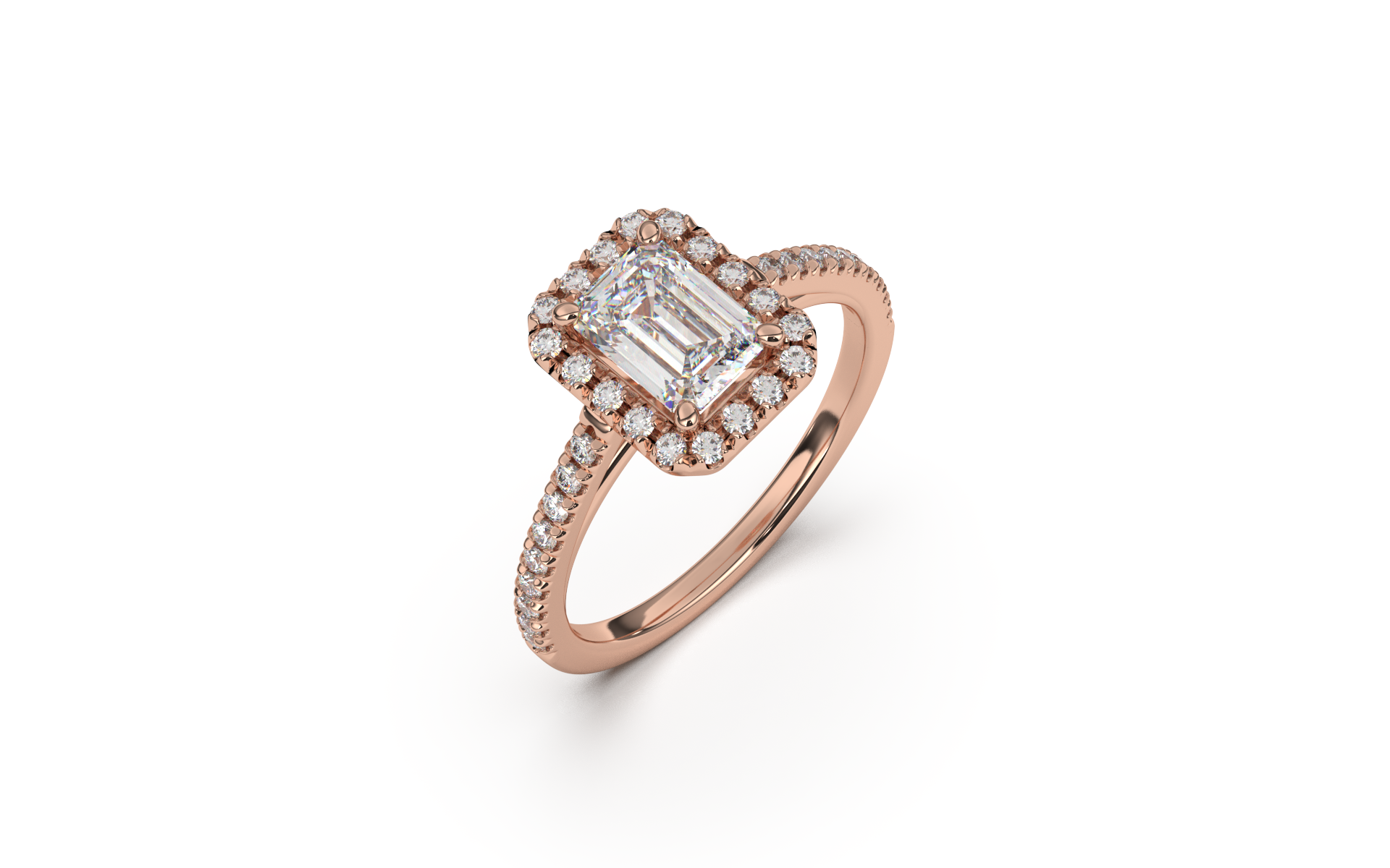 טבעת הלו יהלום אמרלד