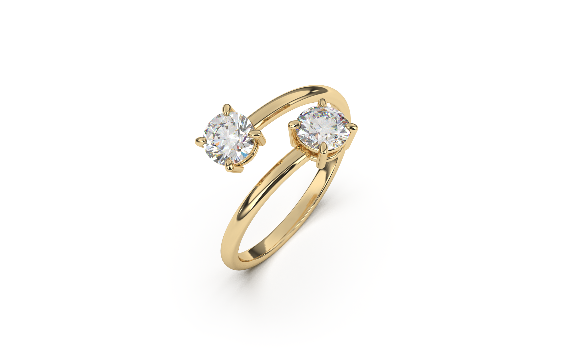 טבעת ספרינג משובצת יהלומים עגולים