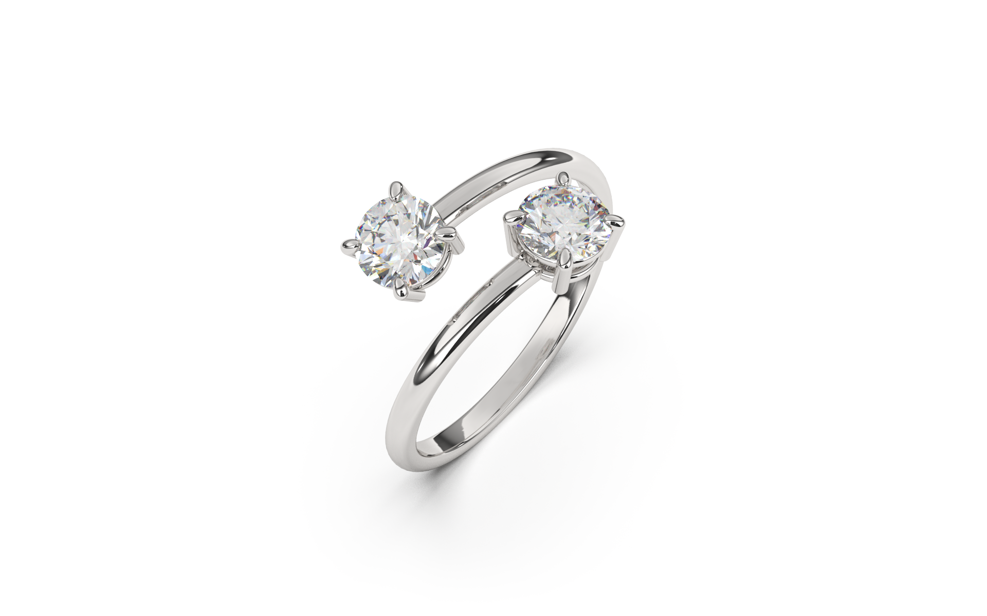 טבעת ספרינג משובצת יהלומים עגולים