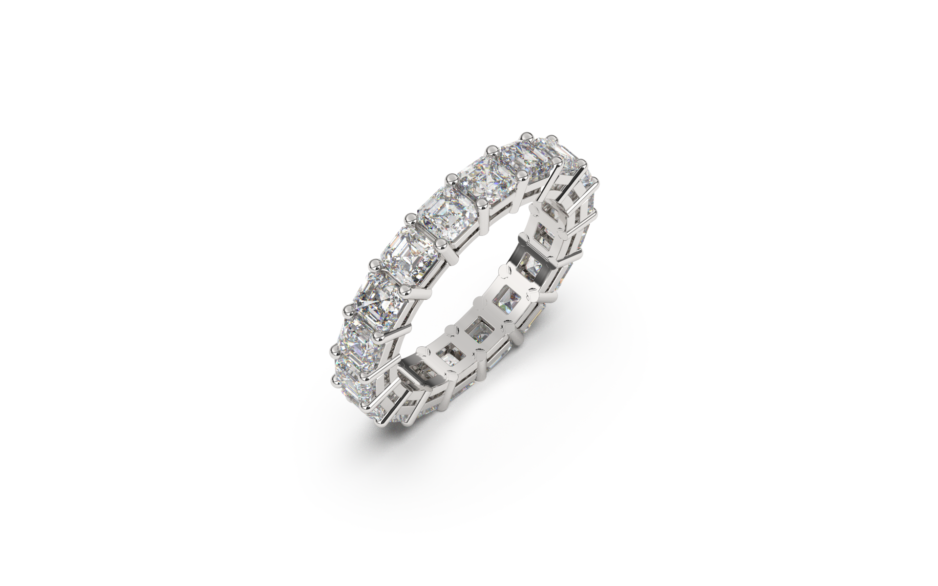 טבעת איטרניטי משובצת יהלומי מרובעים