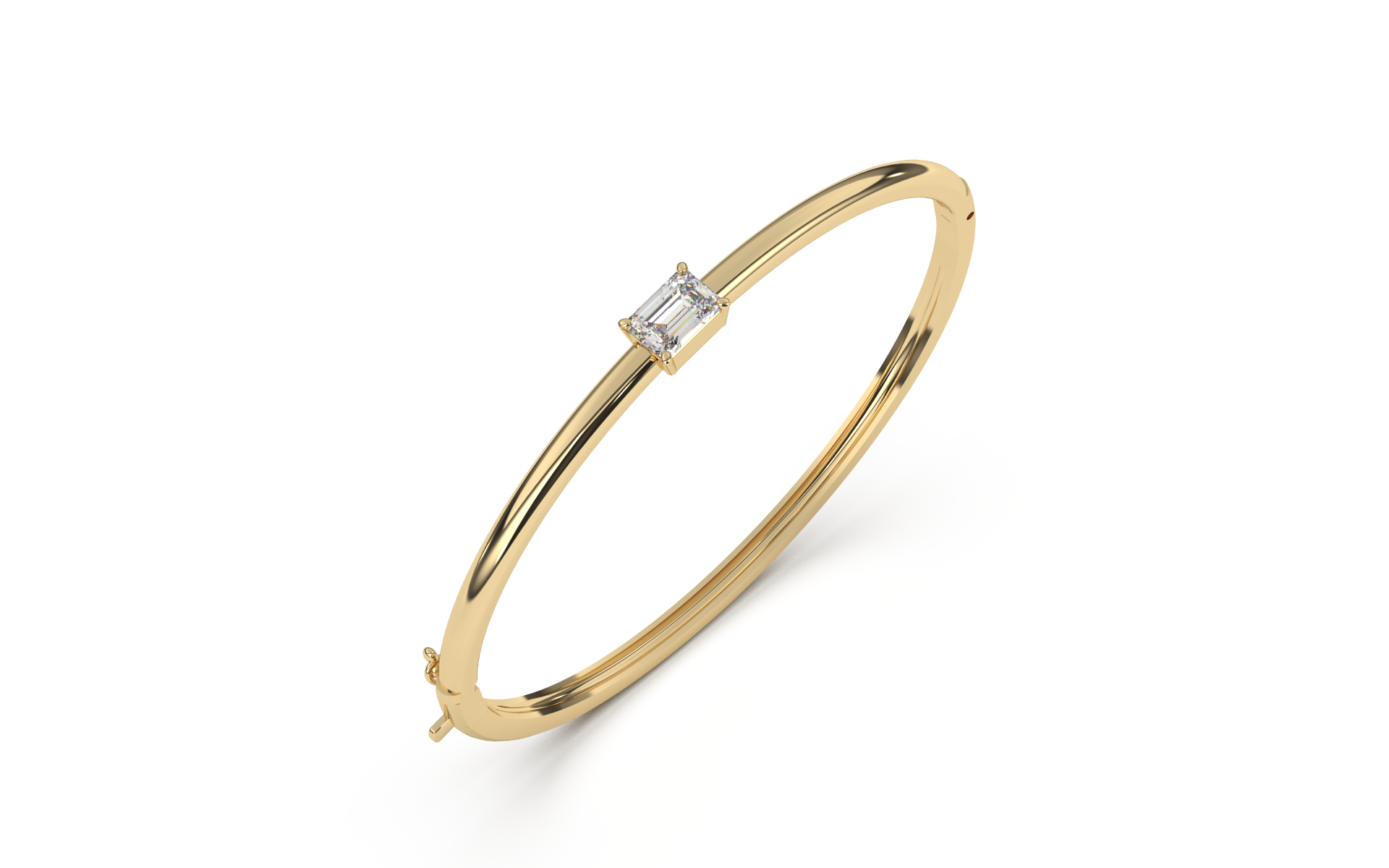 צמיד קשיח בנגל בשיבוץ אמרלד