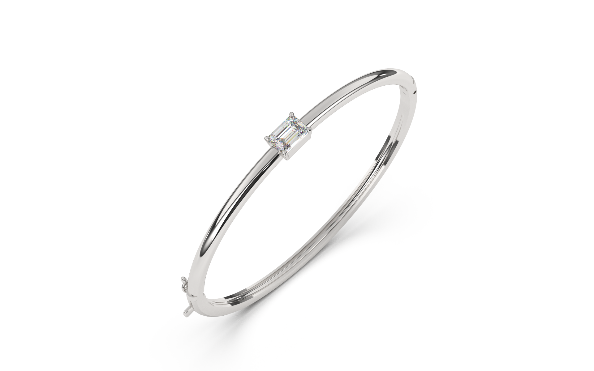 צמיד קשיח בנגל בשיבוץ אמרלד