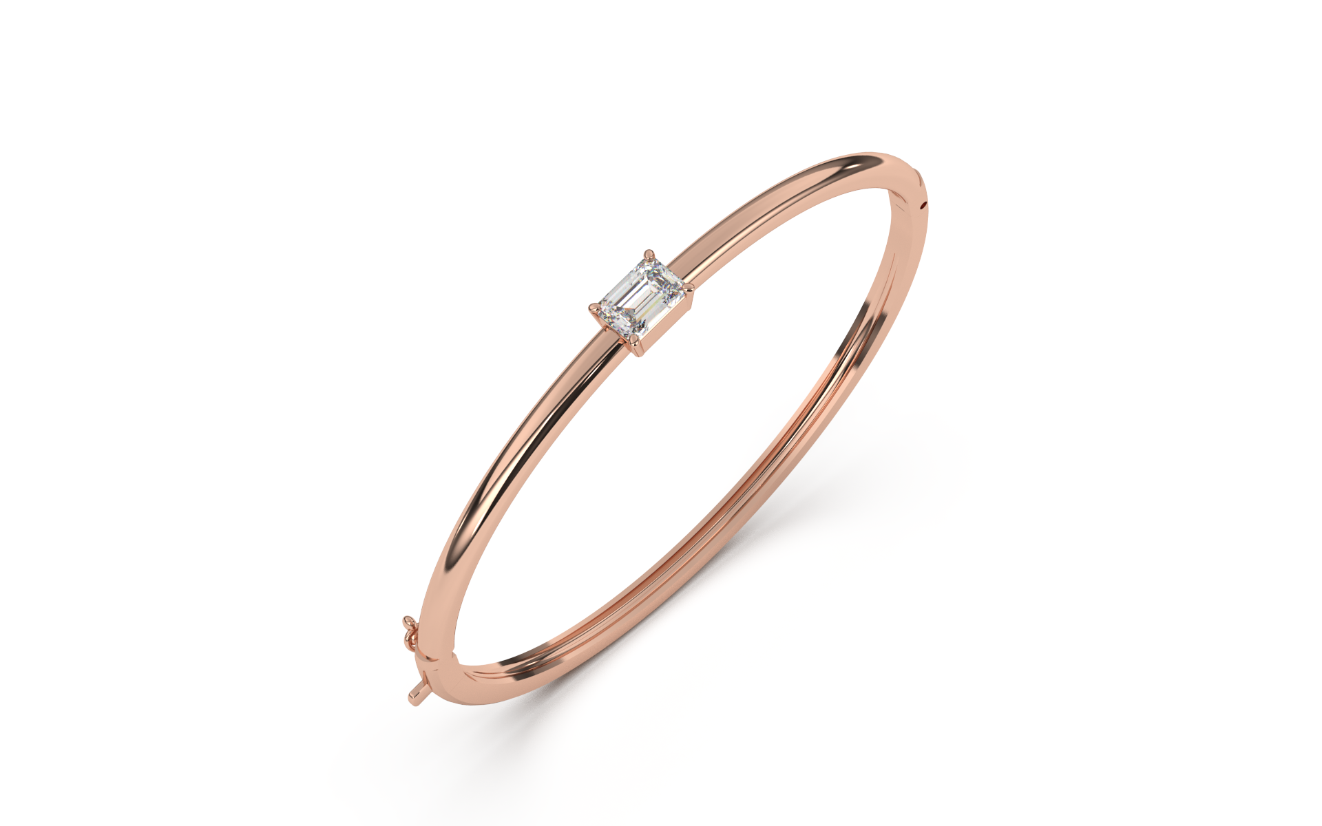 צמיד קשיח בנגל בשיבוץ אמרלד