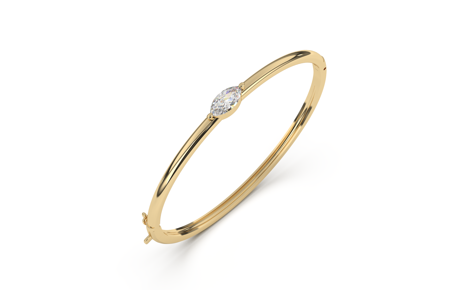 צמיד קשיח בנגל בשיבוץ מרקיזה