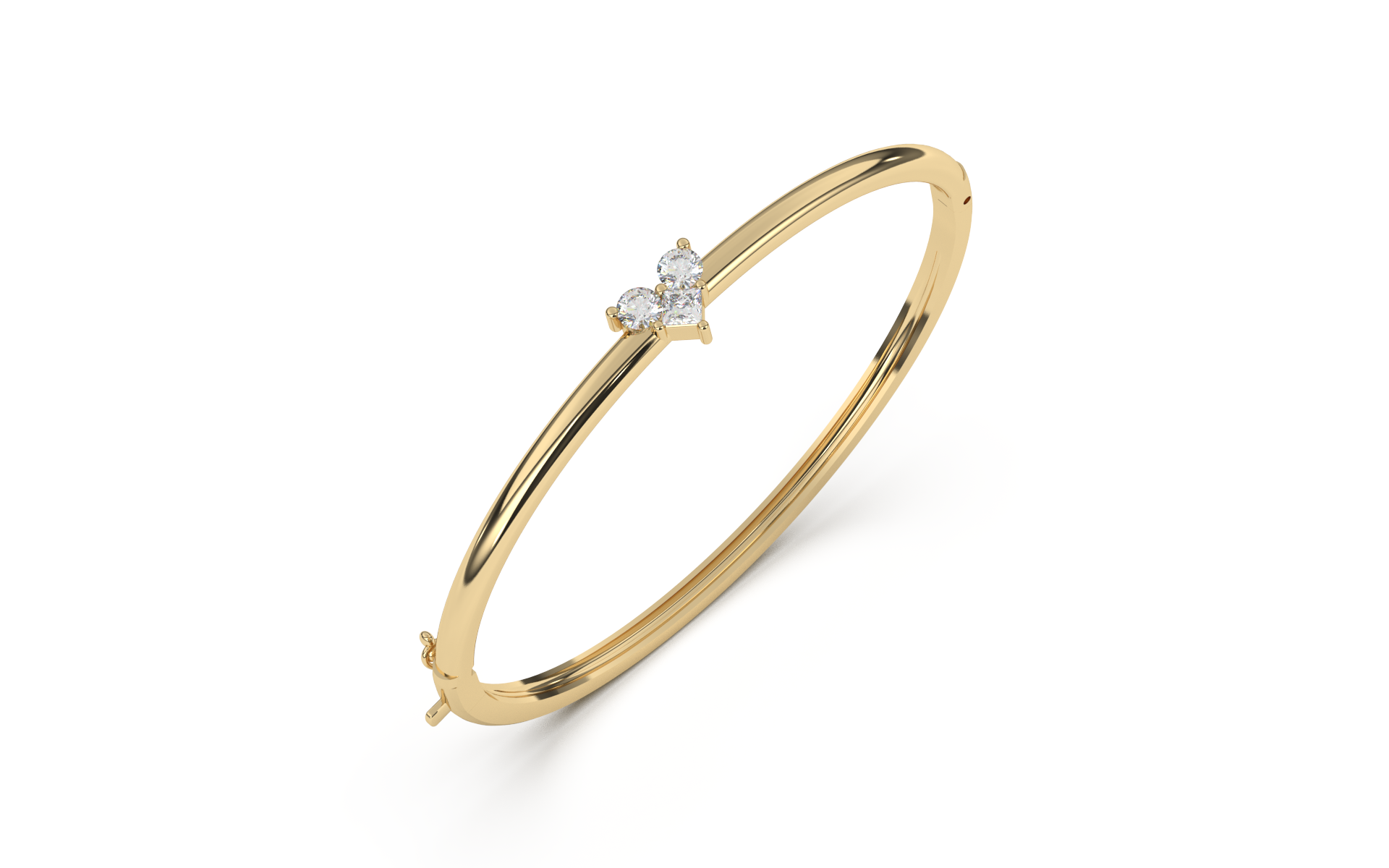 צמיד קשיח בנגל בשיבוץ לב