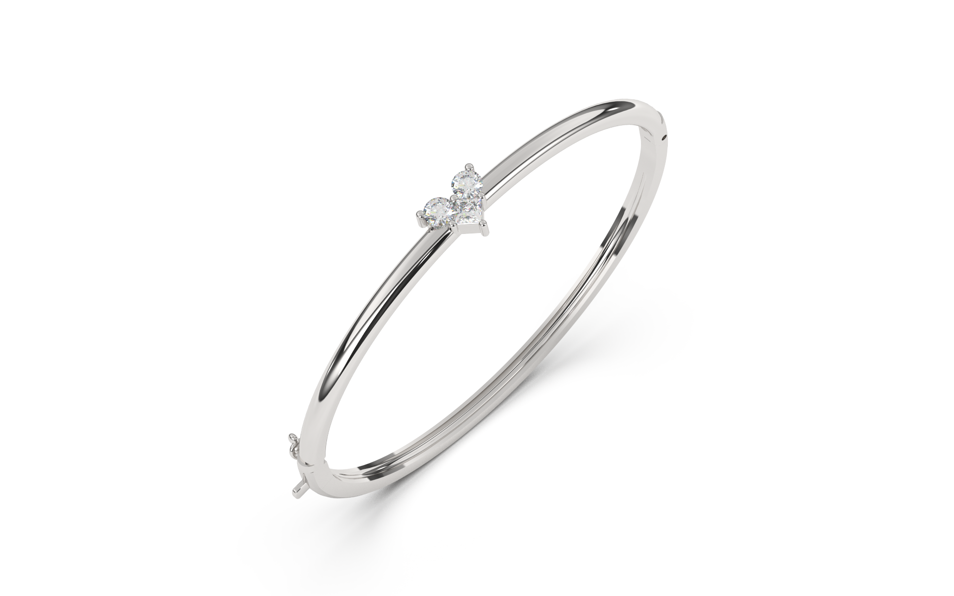 צמיד קשיח בנגל בשיבוץ לב